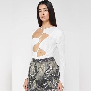MANIERE DE VOIR TEXTURED CUT OUT BODYSUIT